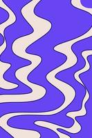 Abstract wave trippy poster blue color. Simple psychedelic wave. Modern vector illustration in style y2k retro. Swirl pattern aesthetic.