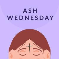 ash Wednesday illustration in flat design style vector