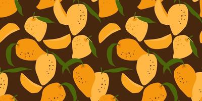 Vector seamless pattern with mango. Trendy hand drawn textures. Modern abstract design for paper, cover, fabric, interior decor and other use