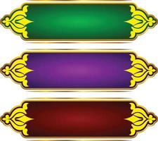 conjunto de marco de título de banner islámico árabe dorado de lujo png fondo transparente cuadro de texto dorado imágenes de diseño vectorial vector