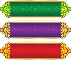 conjunto de marco de título de banner islámico árabe dorado de lujo png fondo transparente cuadro de texto dorado imágenes de diseño vectorial vector