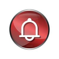 3D Bell or Notification Button Icon Vecktor vector