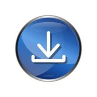 3D Download or Save Button Icon Vecktor vector