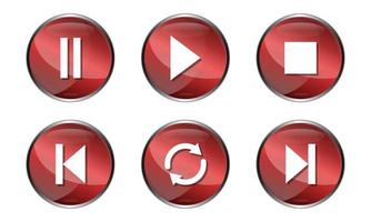 3D Play Button Red Icon Vecktor vector