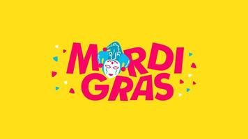 mardi gras party poster with mask ornament vector