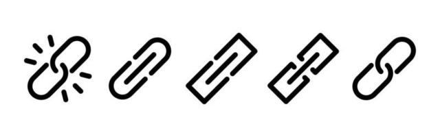 conjunto de iconos de eslabones de cadena con varios estilos y conceptos vector