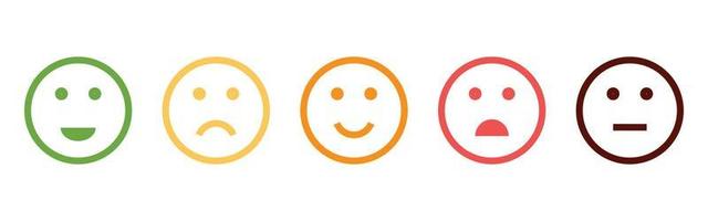 Collection of simple emoticons with various moods vector