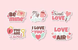 Valentine Chat Doodle Element Sticker Collection vector