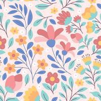 Colorful  Floral And Blooming Flower Seamless Pattern vector