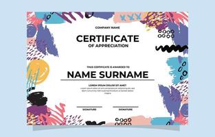 Abstract Shape Modern Flat Certificate Template vector