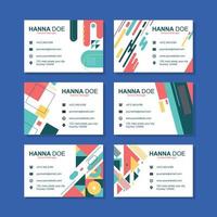 Flat Geometric Colorful Business Card Template vector