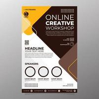 Online Workshop Business Poster Template vector