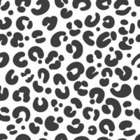 Cheetah black and white print. Leopard skin seamless pattern. Jaguar monochrome abstract ornament. Vector design.