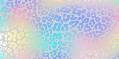 Rainbow leopard background. Holographic foil cheetah texture. Animal pattern gradient print. Vector abstract pastel illustration.