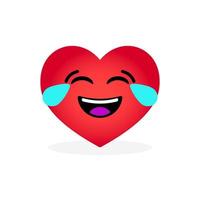 divertido emoticono de risa del corazón. icono emocional vector