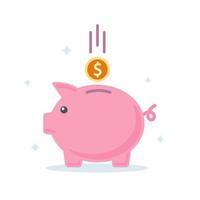 Piggy bank. Banking investment concept. Flat style vector