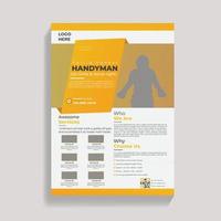 Creative Modern and Clean Handyman service flyer design template vector