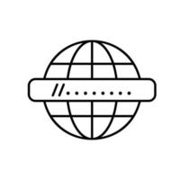 Internet icon with globe and address bar to show global web network vector