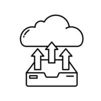 Data upload icon from storage to cloud computing server vector