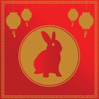 rabbit chinese new year background vector design