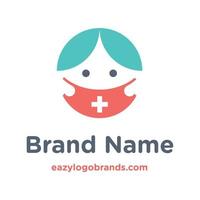 Medical pharmacy logo template, health icon vector