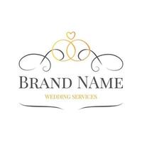 Wedding logo template, wedding services vector design