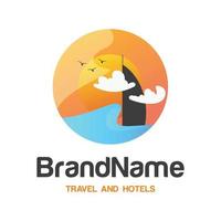plantilla de diseño de logotipo de viajes y hoteles vector