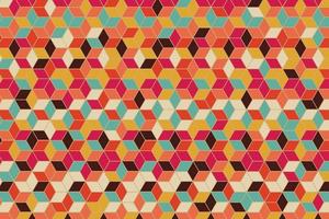 pattern with geometric elements, retro tones, golden yellow border, abstract background, vector pattern for design