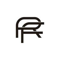 letter rf linked flat overlapping design symbol logo vector