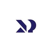 letter mp simple geometric design curve line logo vector