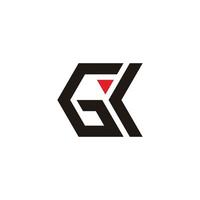 vector de logotipo de línea geométrica de triángulo gk de letra abstracta