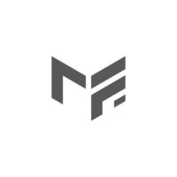 letter mf abstract arrow simple geometric flat logo vector