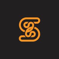 unique letter s geometric loop linear logo vector