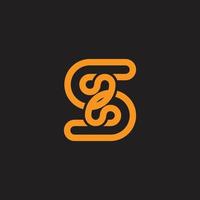 unique letter s geometric loop linear logo vector