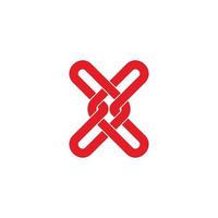 letter x linked overlapping arrow logo vector
