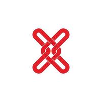 letter x linked overlapping arrow logo vector