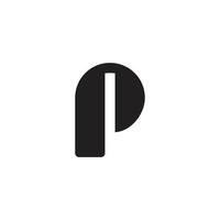 letter p simple geometric drug shape logo vector