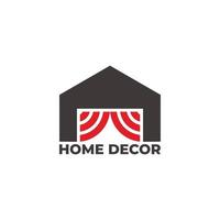 vector de logotipo simple de cortina de decoración del hogar