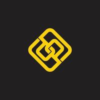 letter dp square linked chain overlapping symbol logo vector