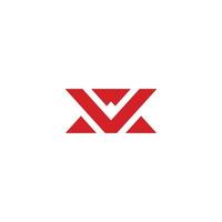 letter wv abstract simple triangles logo vector