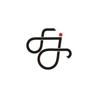 letter sj simple curves line art linked design logo vector