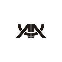 abstract letter mu linked overlapping line geometric line logo vector