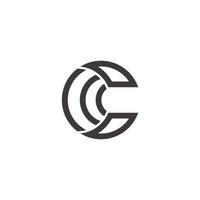 letter c stripes geometric line 3d flat simple logo vector