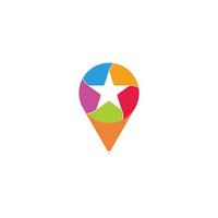 colorful star ice cream cone symbol logo vector