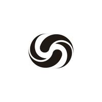 3d curves linked motion object geometric logo vector