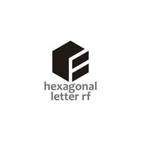 letter rf hexagonal simple geometric logo vector