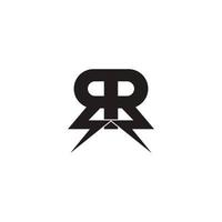 Printletter rr simple geometric thunder powerful symbol logo vector