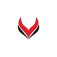 letter v curves red simple logo vector