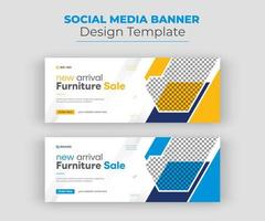 Furniture Facebook cover page template design vector