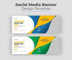 School admission social media banner and Web banner template vector